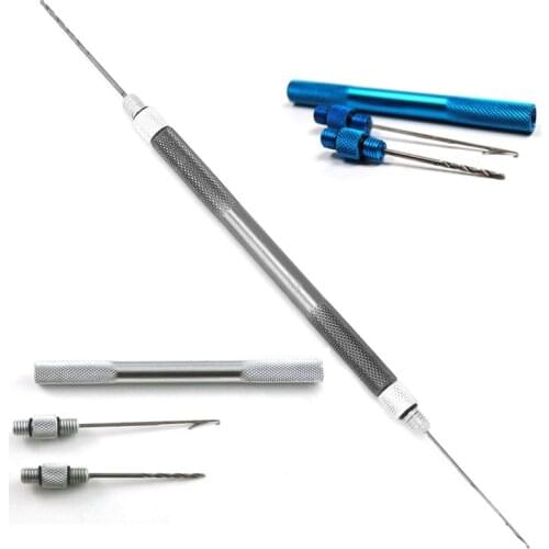 2-in-1 Carp Fishing Rigging Bait Needle Kit Tool Set Bait Boilie Drill Stringer Needle with Nonslip Aluminum Alloy Handle