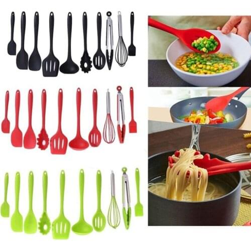 10Pcs/set Silicone Cooking Tools Set Heat Resistant Kitchen Cooking Utensils Non-Stick Baking Tool DIY Kitchen Cooking Tools