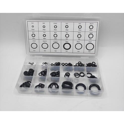 225pcs o rings kit silicone rubber sealing gaskets black Nitrile Rubber Washer High temperature corrosion resistant O-ring set