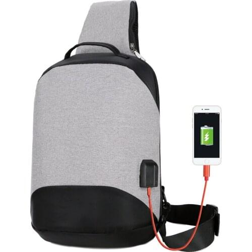 New Chest bag Fashion Unisexs Oxford Sports Diagonal Bags Comes with charging Saddlebag Solid Color Zipper Single Shoulder Bags