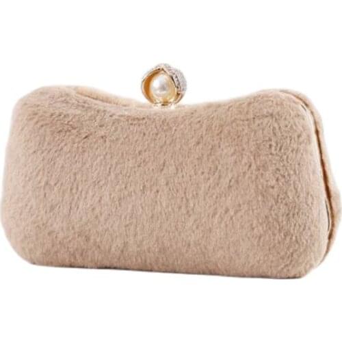 2020 new women fur evening bags diamond purses and handbags chain shoulder bag ladies hand bags pearl hasp purse lxg24