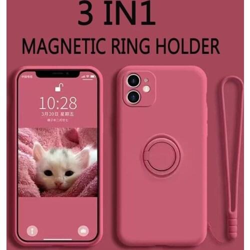 Original Silicone Magnetic Ring Holder Case For iPhone 11 Pro XS max XR XS X 8 7 6s 6 Plus Soft Car Stand Finger Bracket Cover