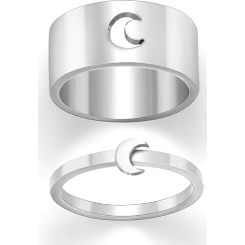 Moon Couple Rings For Women Matching Rings His And Her Ring Anniversary Ring Friendship Ring YLQ7108