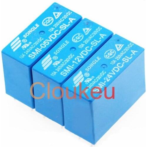 Relay SMI-05VDC 12VDC 24VDC-SL-A -C -2C 5A 10A 4pin 5pin 8pin