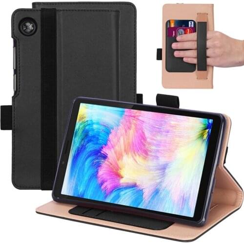 Luxury Book Flip Cover Case for Lenovo Tab M7 TB-7305X TB-7305I TB-7305F 7 inch Tablet with Hand Strap Card Slots + Free Gift