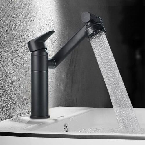 Silver Modern Bathroom Faucets 360 Degree Rotation 2 Mode Water Outlet Tap Hot Cold Mixer Basin Sink Tap Washbasin Accessories