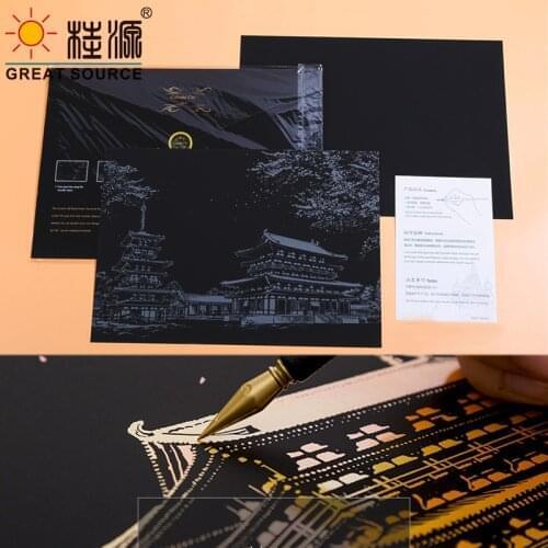 Scratch Paper Art Paper Art Design Paper 10 sets (1 Sheet Pre-Design Scratch Paper & 1 Sheet Empty DIY Scratch Paper per Set)