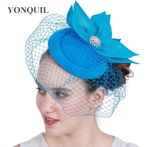 Bridal Ladies Party Fascinator Veil Hat Popular Women Occasion Headbands Married Mesh Polyester Hats Hair Accessories SYF131
