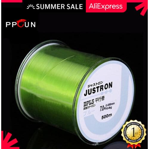 Justron 500m Super Strong Nylon Fishing Line High Quality Monofilament Abrasion Japan Fishi Line 2-35LB Accessories fluorocarbon