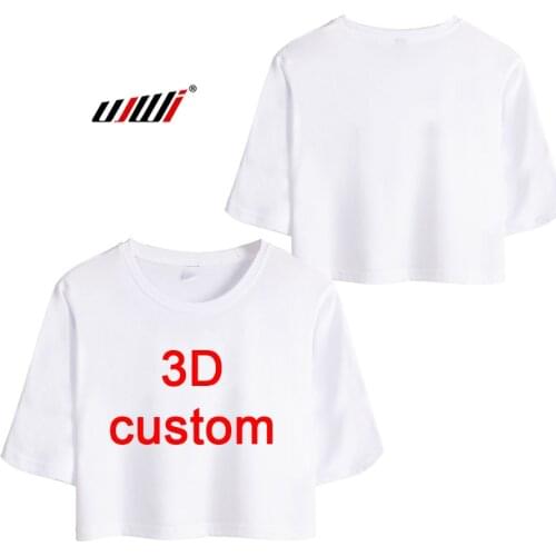 UJWI Customized Short T Shirts Sumer Tops Women Personalized Picture Tshirt Print Anime Skull 3D T-shirt