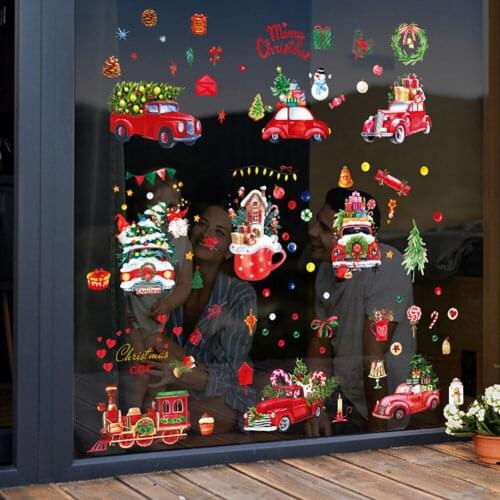Christmas Window Sticker Merry Christmas Decorations For Home Cristmas Ornament Xmas Navidad Natal Gifts New Year 2022