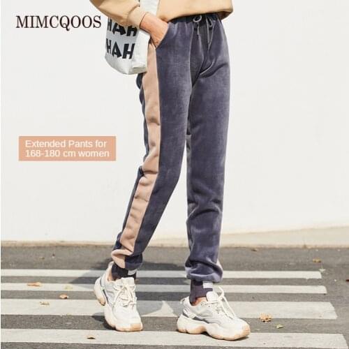 Ultra Long Length Sweatpants Women 168-180cm Casual Sports Pleuche Plush Warm Trousers Winter 2020 Joggers Women Dropshipping