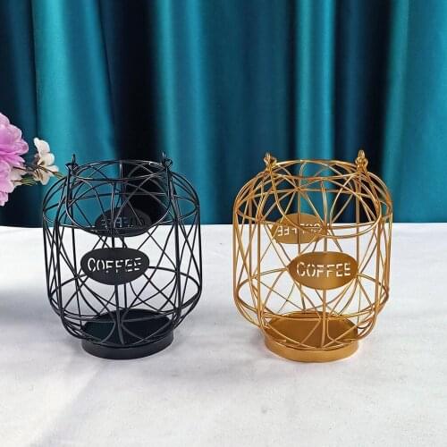 Iron Coffee Pod Holders Capsule Basket Bread Organizer Keeper Lantern Shape Dispenser Rack