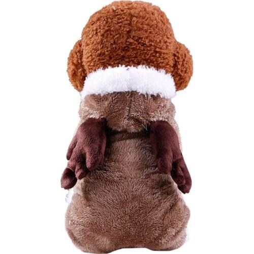 Winter Warmer Cute Pet Dog Puppy Clothes Elk Sheep Rabbit Coral Fleece Cosplay Dog Coats Soft Warm Dog Clothing for Pet Outfit