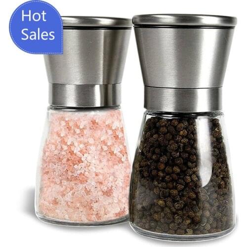 1 Pcs Salt Spices Pepper Mill Glass Hand Grinder with Jug Home Kitchen Grinding Tool Kit Salt and Pepper Grinder Spice Grinder