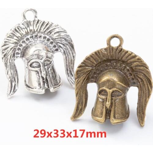 2 pieces of helmet retro metal zinc alloy small jewelry fashion exquisite pendant pendant making 8388