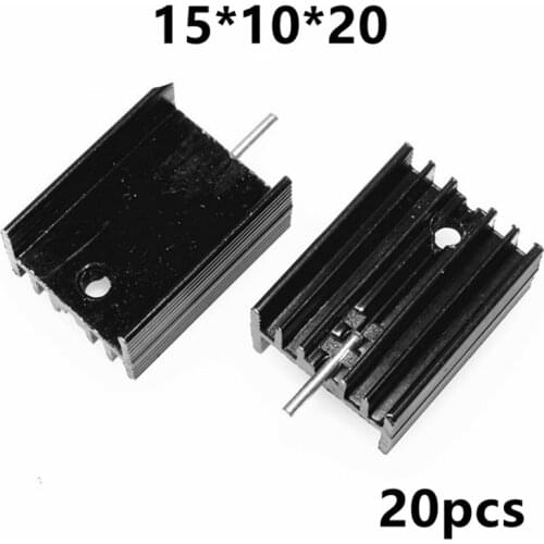 20pcs/lot 5*10*20 pin heat sink black three-terminal transistor dedicated TO-220 heat sink