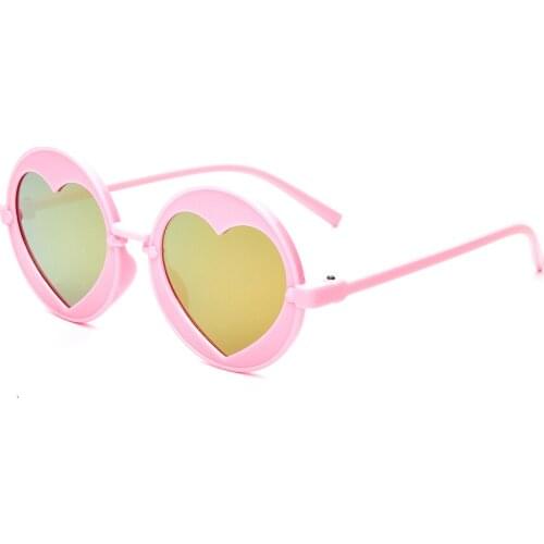 2018 kids sunglasses new fashion childrens glasses brand designer love girl boy glasses UV400 children round heart sunglasses