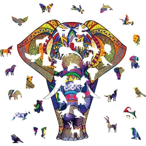 2021 new puzzle 3D wooden puzzle adult children wooden DIY crafts animal shape birthday gift wooden puzzle