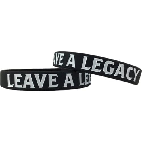 300pcs LEAVE A LEGACY sport silicone wristband bracelet shipping by DHL