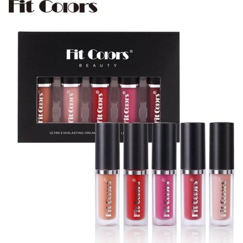 5-color Non-stick Cup Lip Gloss Set Nourish Moisturizing Professional Lip Makeup Long Lasting Waterproof Lip Cosmetics TSLM1