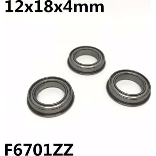 50Pcs F6701ZZ 12x18x4 mm Flange Bearings Deep Groove Ball Bearing High Quality F6701