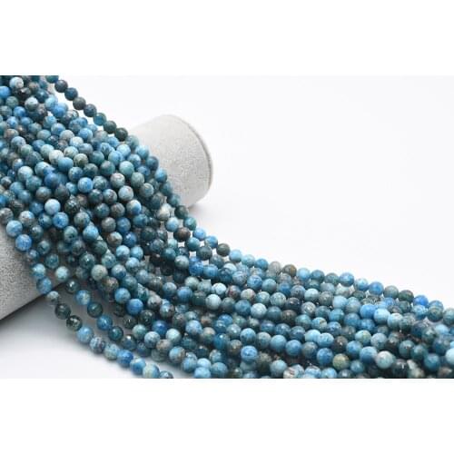 6-8mm AA Natural Faceted Apatite irregular round Stone Beads For DIY necklace bracelet jewelry making 15 "free delivery