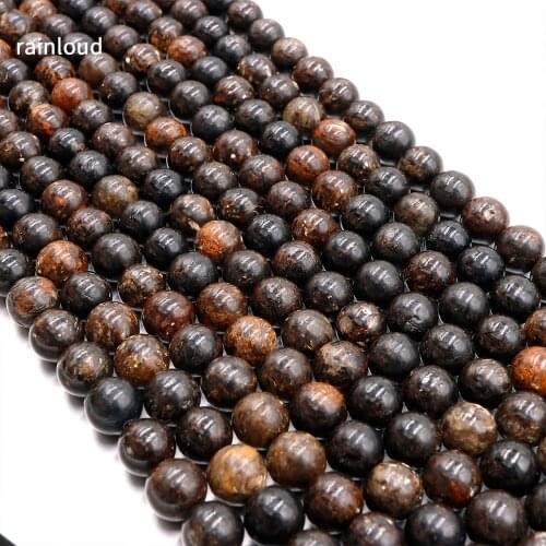 Natural gold biotite round beads stone bead smooth charm gemstone For Jewelry Making DIY women Bracelet necklace