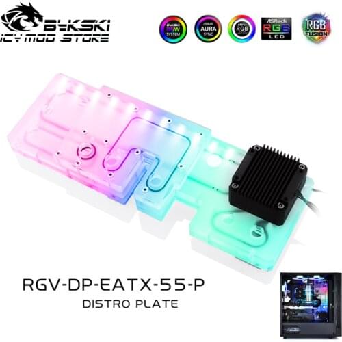Bykski Waterway Board Reservoir Liquidcooling System Water Tank Acrylic Tranperant for DEEPCOOL MATREXX 55 RGV-DP-EATX-55-P