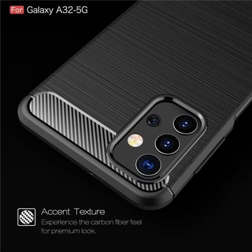 For Samsung Galaxy A32 5G Case Cover Shockproof Bumper Soft Rubber Carbon Fiber Back Phone Case For Samsung Galaxy A32 5G Case
