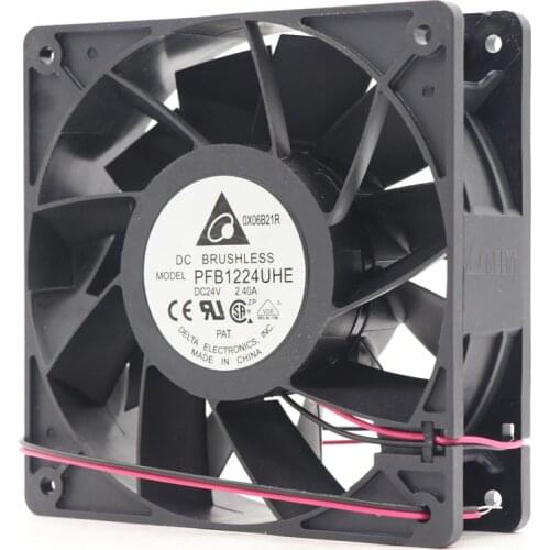 Delta PFB1224UHE 24V 2.40A 12CM DC Axial Ball Bearing Cooling Fan 120 X 120 X 38mm Three-line For AB Inverter