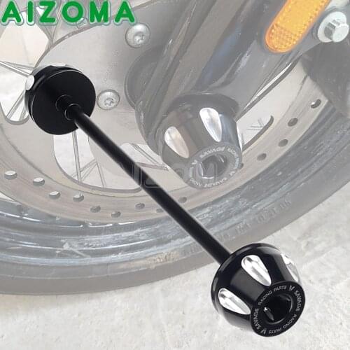 For Harley Fat Bob 2018 2019 2020 2021 Motorcycle Front Axle Fork Crash Sliders Wheel Protector CNC Aluminum Black Pads Caps
