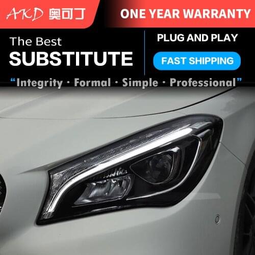 2 PCS Car Parts Goods For Benz CLA W117 2014-2020 CLA180 CLA220 CLA200 CLA260 Head lamp LED Headlight LED Dual Projector