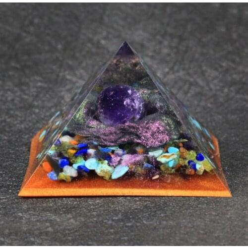 Fantastic Orgone 8-corner Pyramid Energy Generator Recruit Wealth mix stone Resin Jewelry Personal customization drop shipping