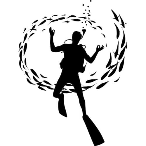 Interesting Car Sticker Scuba Diver Mask Water PVC Motorcycle Waterproof Car Body 17cm X 13cm