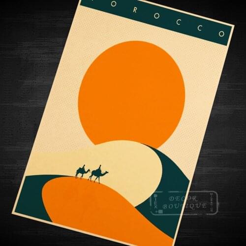 Morocco North Africa Visit Landscape Trip Travel Retro Vintage Poster Canvas Painting DIY Wall Art Home Bar Posters Decor