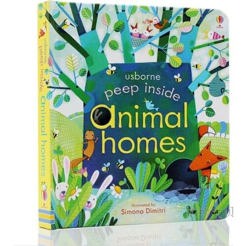 Usborne Peep Inside Animal homes English Educational flap Picture Books Baby Early Childhood gift For kids reading