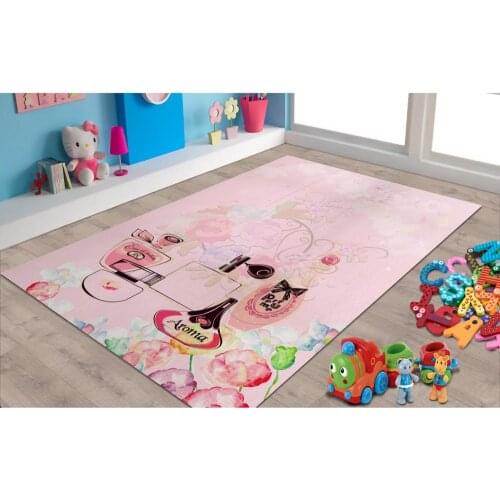 Perfume Patterned Carpet ,Non Slip Floor Carpet,Teens Carpet,Kids Carpet,Turkish Rug