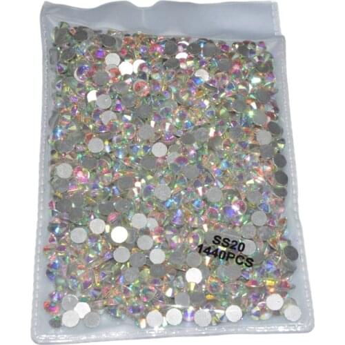 1440pcs Nail Crystal Rhinestones for Nails Flatback Nail Art Decorations Glass Gem Stones Half-beads AB Clear Colorful SS3-SS30