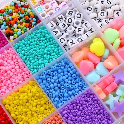 Round Mixed Glass Seed Alphabet Acrylic Star Beads DIY Loose Spacer Beads Childrens Gift Jewelry Making Bracelet Accessories