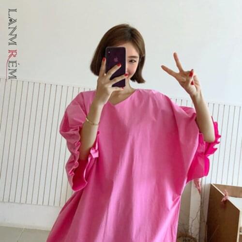 LANMREM womens thin girl dress sweet temperament loose fit fashion tide summer 2021 new arrival 2K2242