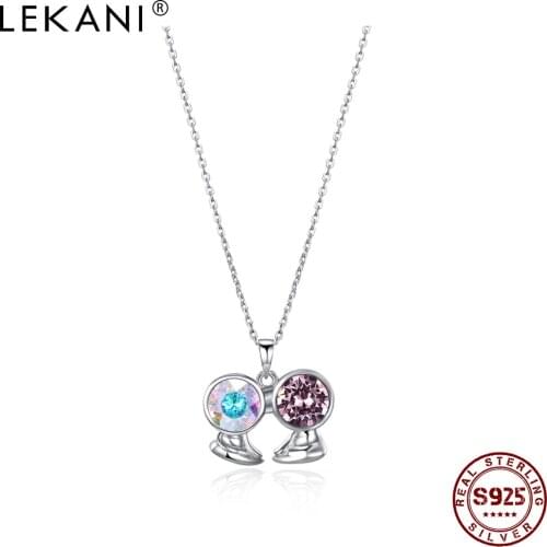 LEKANI Female 925 Sterling Silver Pendant Necklaces Gemini Chain With Twelve Constellations Link Necklace Girls Fine Jewelry