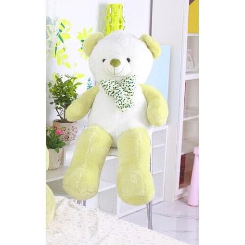 Cute plush light green&white Teddy bear toy lovely bow bear doll gift about 100cm 0150