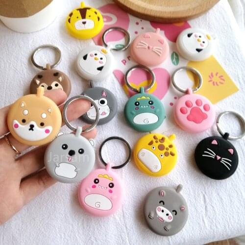 Cartoon Case For Airtag Case Silicon Cute Cat Locator Tracker Protective Sleeve Cover For Air tag Keychain Protection Cover