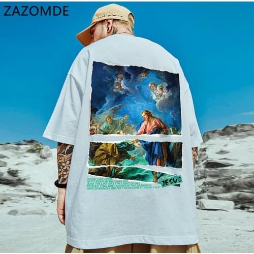 ZAZOMDE 2021 Mens Tshirt Super Cool Printing Shirt Mens Fashion High Street Oversize T-Shirt Men Casual Short Sleeve Tops