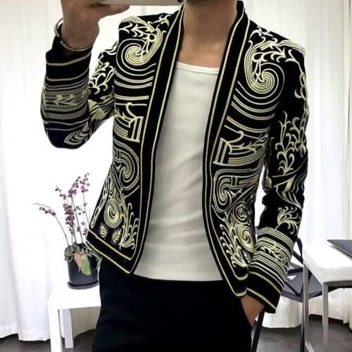 Terno Masculino Blazer Masculino Slim Fit Luxury Baroque Blazer Men Heavy Wormanship Embroidery Suit Jacket Male Blazers Men