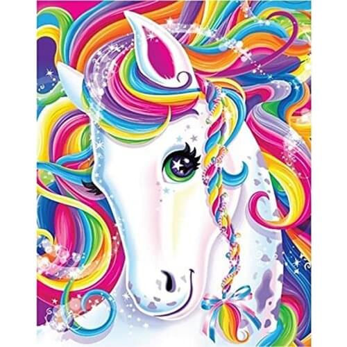 DIY 5D Diamond Painting Kits Unicorn Full Drill Crystal Rhinestone Cartoon Dimond Art Painting Home Wall Decoration Gift