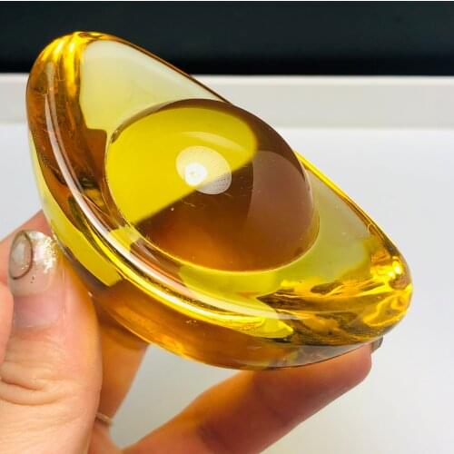 Natural shoe-shaped gold ingot hand carved ingot, home art, healing decoration