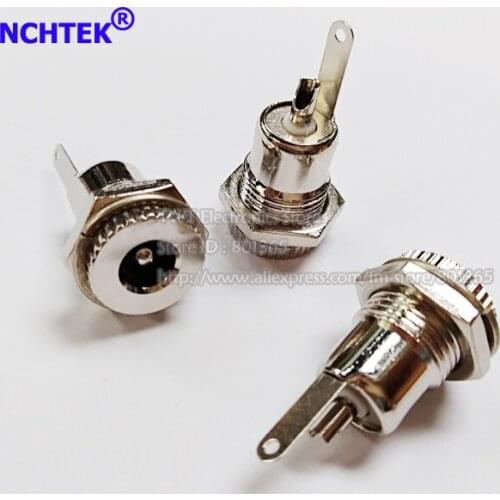NCHTEK Copper DC 5.5x2.5mm Power Jack Socket Female Panel Mount Connector, 2.5mm Chassis Jack/Free shipping/5PCS
