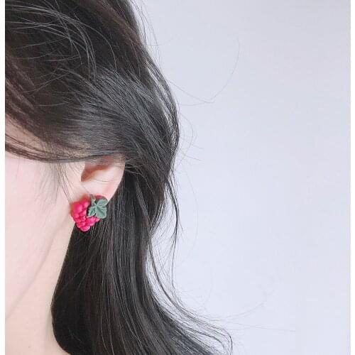 New Arrival Korean Acrylic Trendy Pink Peach Clip Earrings For Women Girls Cute Sweet Jewelry Gift Fashion Fruit